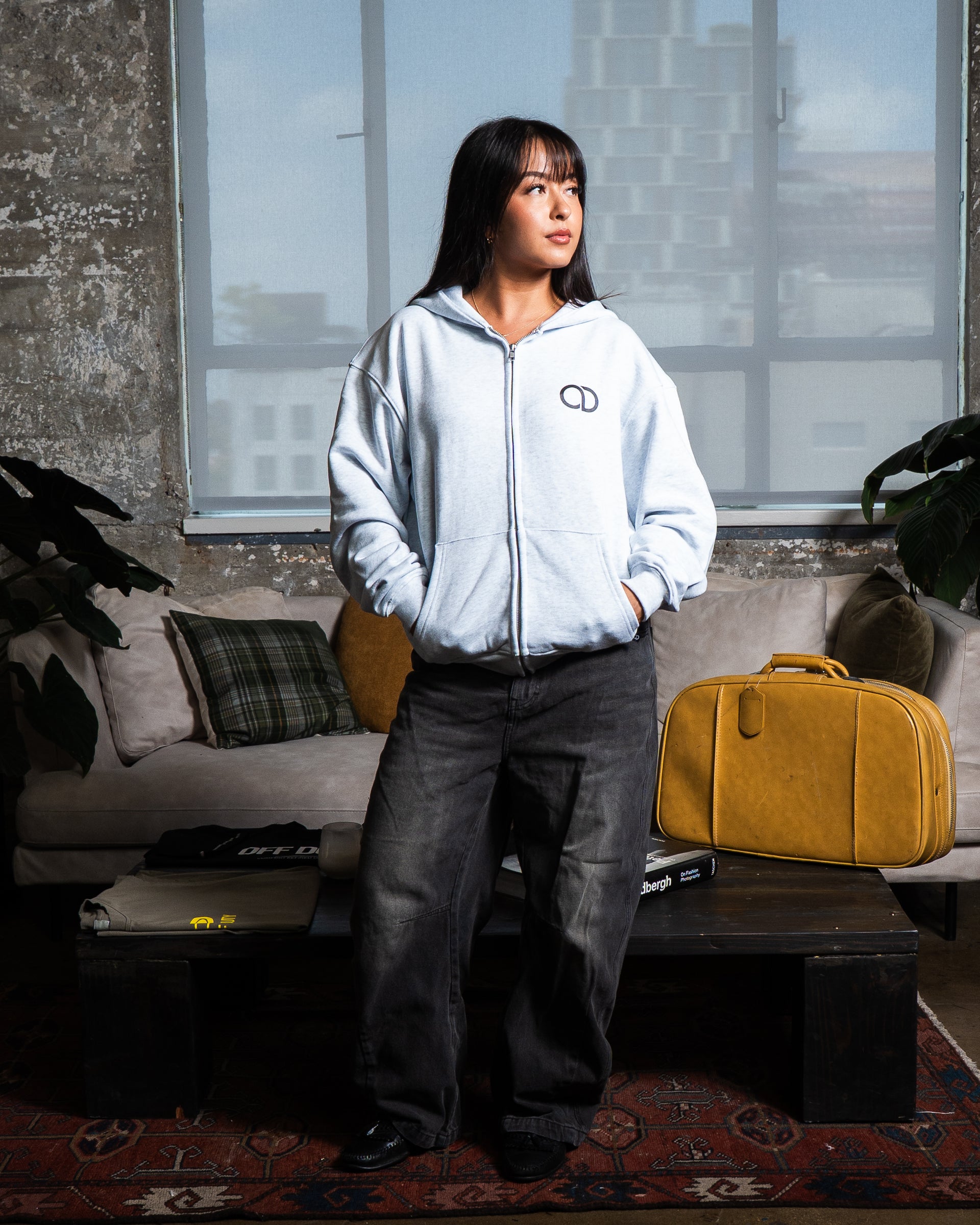 Vale Heather Gray Zip Up