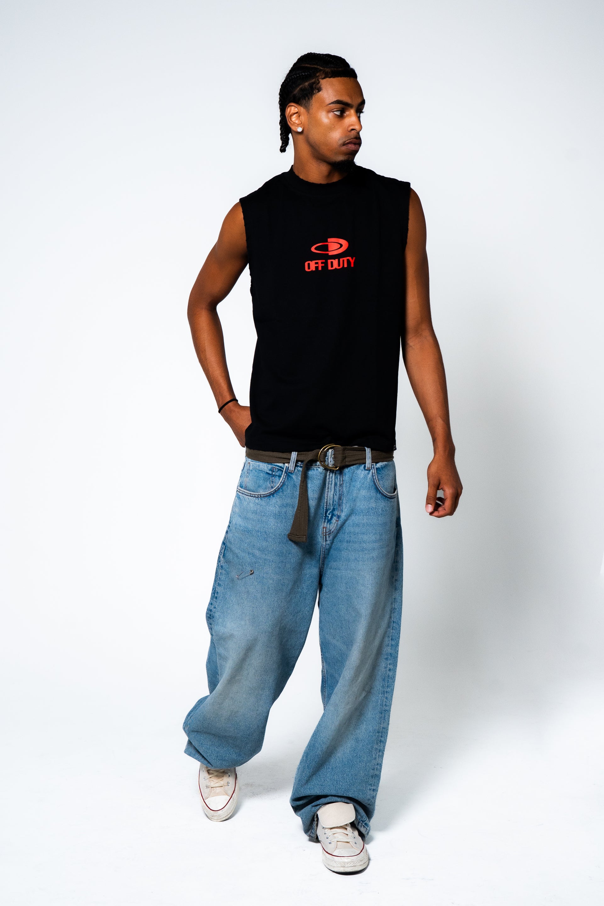 Raw Edge Black Cutoff