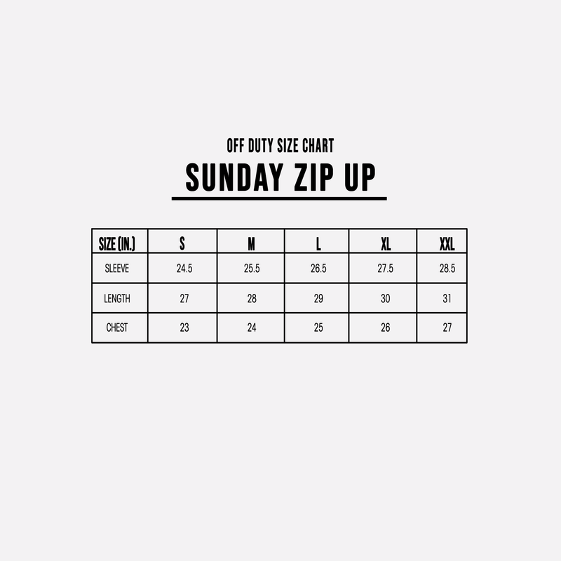 ESPRESSO | SIZE CHART